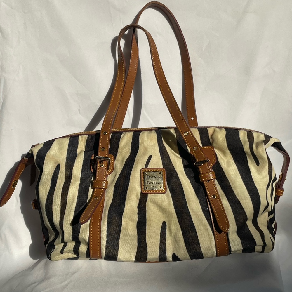 Dooney & Bourke Zebra Print Hobo Bag - Brown and Black